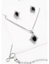 SET DE COLLAR Y DIJE EN RODIO CON MICROCIRCIONES / GARANTIA