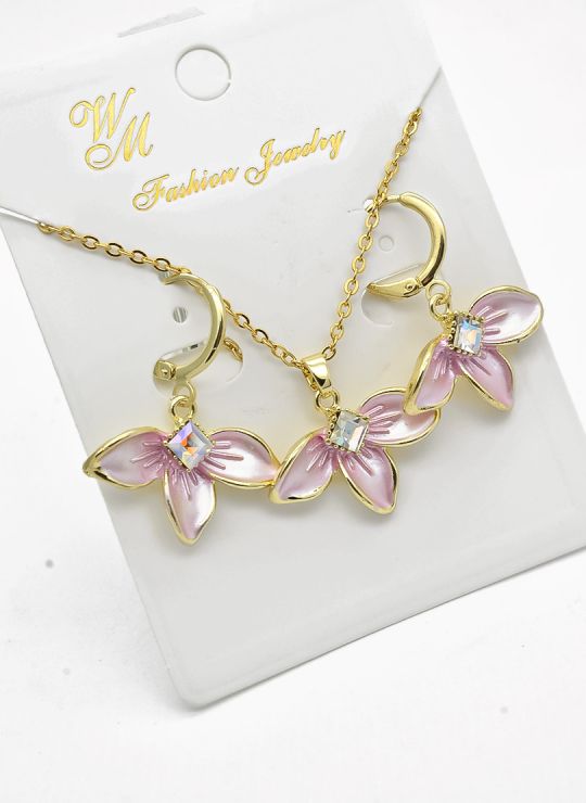 SET DE COLLAR Y DIJE EN RODIO CON MICROCIRCIONES / GARANTIA