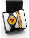 SET RELOJ GOMA CABALLERO CON PULSERA EN RODIO Y ESTUCHE DE LUJO MICROCIRCONESSET RELOJ GOMA CABALLERO CON PULSERA EN RODIO Y EST