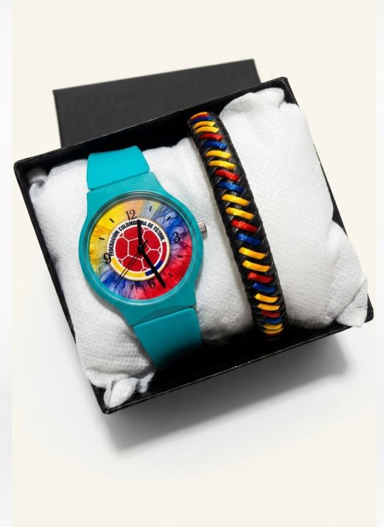 SET RELOJ GOMA CABALLERO CON PULSERA EN RODIO Y ESTUCHE DE LUJO MICROCIRCONESSET RELOJ GOMA CABALLERO CON PULSERA EN RODIO Y EST