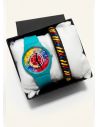 SET RELOJ GOMA CABALLERO CON PULSERA EN RODIO Y ESTUCHE DE LUJO MICROCIRCONESSET RELOJ GOMA CABALLERO CON PULSERA EN RODIO Y EST