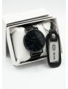 SET DE RELOJ CON LLAVERO METALICO CUERO Y ESTUCHE DE LUJO