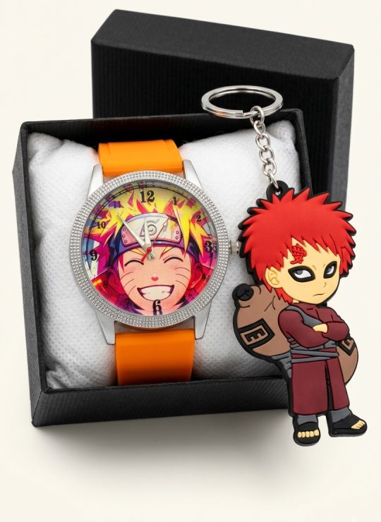 SET DE RELOJ CON LLAVERO GOMA PERSONAJE Y ESTUCHE DE LUJO