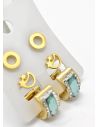 SET DE ARETES X 3 CRISTALES SURTIDO/ACERO INOXIDABLE