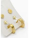 SET DE ARETES X 3 CRISTALES SURTIDO/ACERO INOXIDABLE
