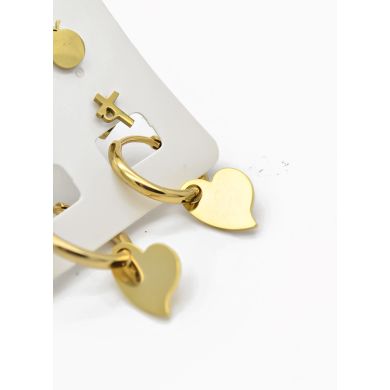 SET DE ARETES X 3 CRISTALES SURTIDO/ACERO INOXIDABLE