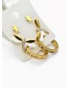 SET DE ARETES X 3 CRISTALES SURTIDO/ACERO INOXIDABLE