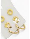 SET DE ARETES X 3 CRISTALES SURTIDO/ACERO INOXIDABLE