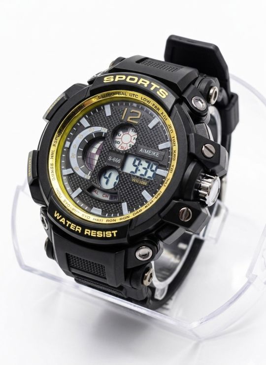 RELOJ DIGITAL SUMERGIBLE 3 MTS CON LUZ, CALENDARIO, CRONOMETRO ESTUCHE PULSO EN GOMA- GARANTIA DE 3 MESES