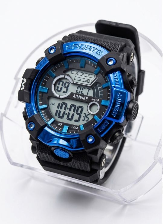 RELOJ DIGITAL SUMERGIBLE 3 MTS CON LUZ, CALENDARIO, CRONOMETRO ESTUCHE PULSO EN GOMA- GARANTIA DE 3 MESES