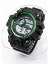 RELOJ DIGITAL SUMERGIBLE 3 MTS CON LUZ, CALENDARIO, CRONOMETRO ESTUCHE PULSO EN GOMA- GARANTIA DE 3 MESES