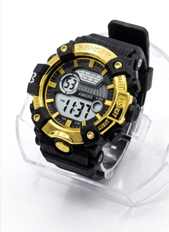 RELOJ DIGITAL SUMERGIBLE 3 MTS CON LUZ, CALENDARIO, CRONOMETRO Y ESTUCHE - PULSO EN GOMA- GARANTIA DE 3 MESES