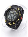 RELOJ DIGITAL SUMERGIBLE 3 MTS CON LUZ, CALENDARIO, CRONOMETRO Y ESTUCHE - PULSO EN GOMA- GARANTIA DE 3 MESES