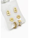 SET DE ARETES X 3 CRISTALES SURTIDO/ACERO INOXIDABLE