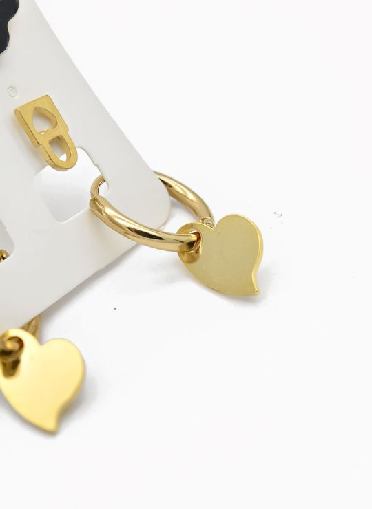 SET DE ARETES X 3 CRISTALES SURTIDO/ACERO INOXIDABLE