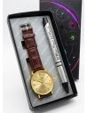 COMBO RELOJ CUERO CON BOLIGRAFO Y ESTUCHE ESPECIAL PRESENTACION VIP