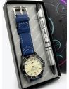 COMBO RELOJ CUERO CON BOLIGRAFO Y ESTUCHE ESPECIAL PRESENTACION VIP