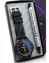 COMBO RELOJ CUERO CON BOLIGRAFO Y ESTUCHE ESPECIAL PRESENTACION VIP