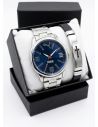 SET DE RELOJ CUERO/METALICO CON PULSERA EN ACERO EN ACERO Y ESTUCHE DE LUJO