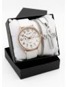 SET DE RELOJ CUERO/METALICO CON CADENA EN ACERO Y ESTUCHE DE LUJO