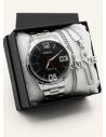 SET DE RELOJ CUERO/METALICO CON CADENA EN ACERO Y ESTUCHE DE LUJO