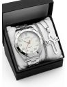 SET DE RELOJ CUERO/METALICO CON CADENA EN ACERO Y ESTUCHE DE LUJO