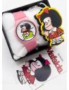 SET DE RELOJ CON LLAVERO GOMA PERSONAJE Y ESTUCHE DE LUJO