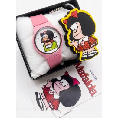 SET DE RELOJ CON LLAVERO GOMA PERSONAJE Y ESTUCHE DE LUJO