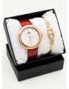 SET RELOJ METALICO CON PULSERA EN RODIO/ACERO Y ESTUCHE DE LUJO