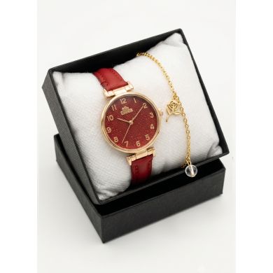 SET RELOJ METALICO CON PULSERA EN RODIO/ACERO Y ESTUCHE DE LUJO