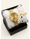 SET RELOJ METALICO CON PULSERA EN RODIO/ACERO Y ESTUCHE DE LUJO