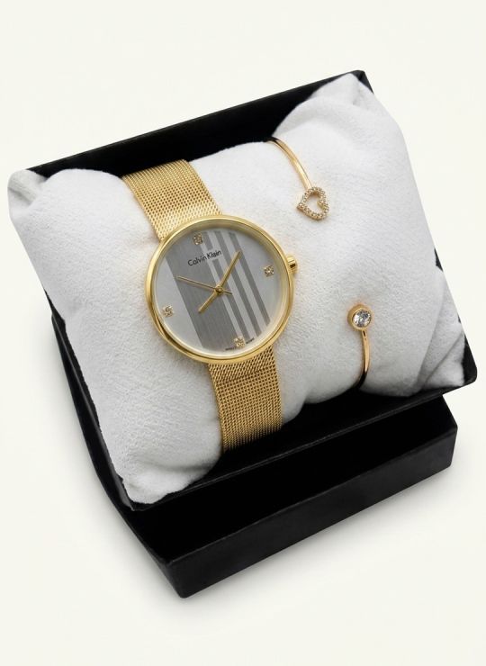 SET RELOJ METALICO CON PULSERA EN RODIO/ACERO Y ESTUCHE DE LUJO