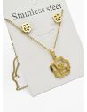 SET DE COLLAR, DIJE Y ARETES EN ACERO INOXIDABLE 316L