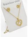 SET DE COLLAR, DIJE Y ARETES EN ACERO INOXIDABLE 316L