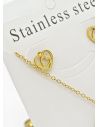 SET DE COLLAR, DIJE Y ARETES EN ACERO INOXIDABLE 316L