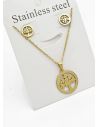 SET DE COLLAR, DIJE Y ARETES EN ACERO INOXIDABLE 316L