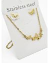 SET DE COLLAR, DIJE Y ARETES EN ACERO INOXIDABLE 316L
