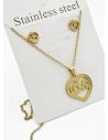 SET DE COLLAR, DIJE Y ARETES EN ACERO INOXIDABLE 316L