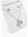 SET DE COLLAR, DIJE Y ARETES EN ACERO INOXIDABLE 316L