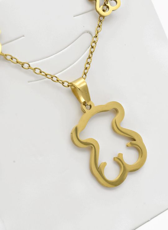 SET DE COLLAR, DIJE Y ARETES EN ACERO INOXIDABLE 316L