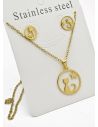 SET DE COLLAR, DIJE Y ARETES EN ACERO INOXIDABLE 316L