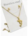 SET DE COLLAR, DIJE Y ARETES EN ACERO INOXIDABLE 316L