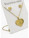 SET DE COLLAR, DIJE Y ARETES EN ACERO INOXIDABLE 316L