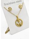 SET DE COLLAR, DIJE Y ARETES EN ACERO INOXIDABLE 316L