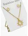 SET DE COLLAR, DIJE Y ARETES EN ACERO INOXIDABLE 316L
