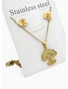 SET DE COLLAR, DIJE Y ARETES EN ACERO INOXIDABLE 316L