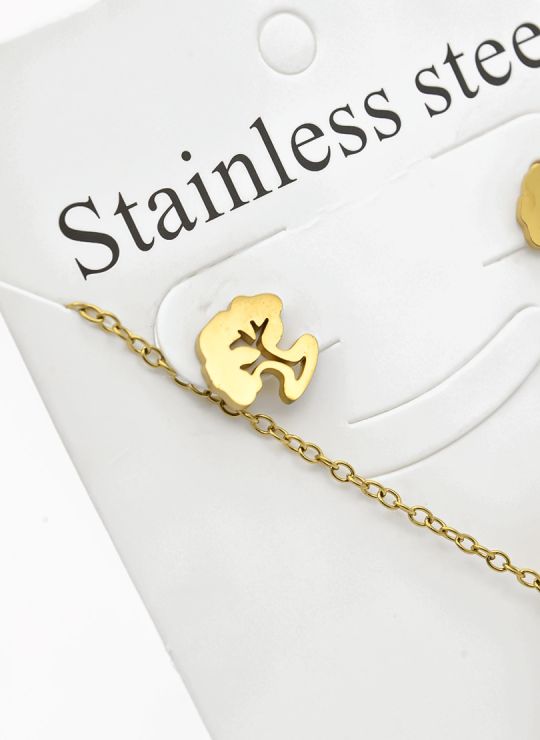 SET DE COLLAR, DIJE Y ARETES EN ACERO INOXIDABLE 316L
