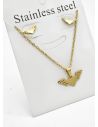 SET DE COLLAR, DIJE Y ARETES EN ACERO INOXIDABLE 316L
