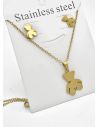 SET DE COLLAR, DIJE Y ARETES EN ACERO INOXIDABLE 316L