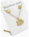 SET DE COLLAR, DIJE Y ARETES EN ACERO INOXIDABLE 316L